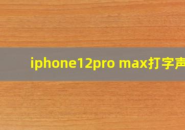 iphone12pro max打字声音